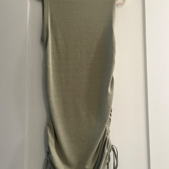 Alter’d State Ruched Tie Sleeveless Dress Olive Green | Size L - Picture 2 of 4